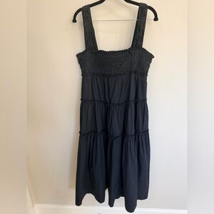 Anthropologie Maeve Black Tiered Smocked Dress Size Small